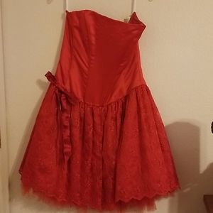 Red sequined dress